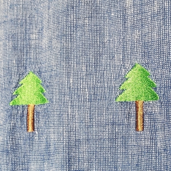 Loopy Environmentally Friendly Christmas Tree Holiday Linen Mini Dress - Picture 7 of 11